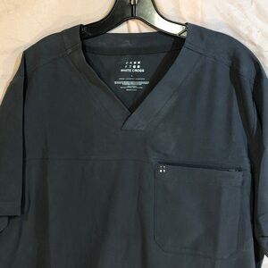 White Cross Charcoal V-Neck Men’s Exercise Scrub Top